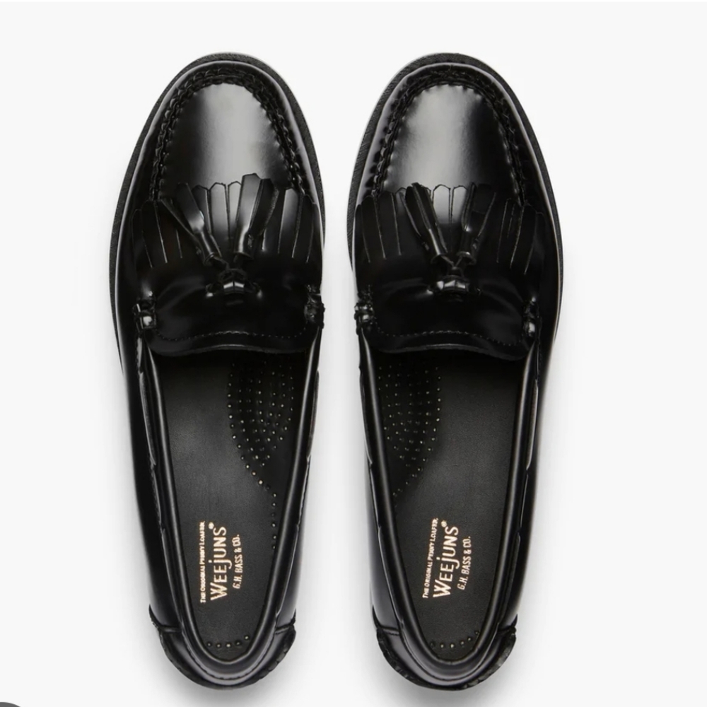 G H Bass Weejun Esther Kiltie Leather Tassel Loafers Size 9.5